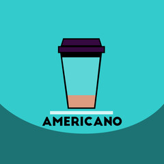 flat vector icon design collection americano to go