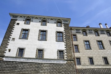 Architecture from Nelahozeves chateau and blue sky