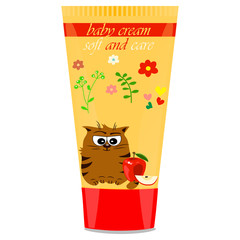 Baby cream tube with kids design
