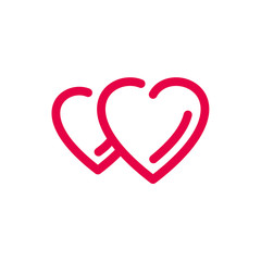 Heart icon for Valentine's day, stylish graphic logo, for the holiday of all lovers, vector elements for wedding, gifts, invitations, decorations