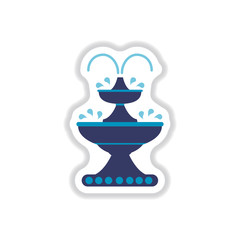 Label icon on design sticker collection fountain