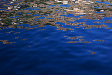 Blue ocean water reflections
