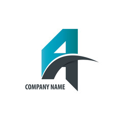 Initial Letter A Isolated Swoosh Logo
