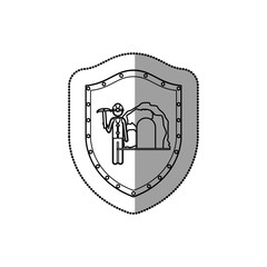Miner worker pictogram icon vector illustration graphic design