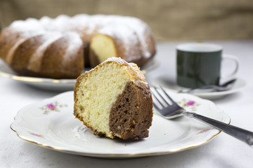 Slice of marble cake