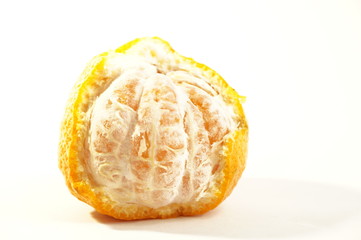 Ripe orange mandarins isolated on white background