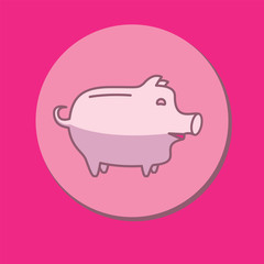 Piggy bank or money box symbol. Thin line linear vector illustration