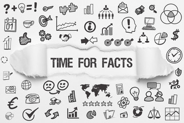 Time for Facts / weißes Papier mit Symbole