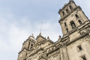 Fototapeta na wymiar Facade of the Metropolitan Cathedral in Mexico City - Mexico (North America)