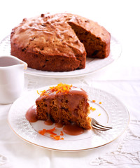 Sticky toffee pudding with caramel sauce