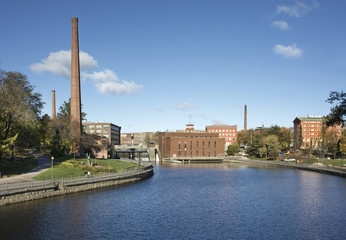 Obraz premium Tammerkoski channel in Tampere. Finland