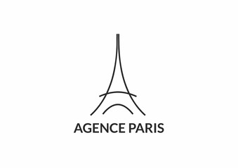 
Vector logo letter A Paris in abstract shape