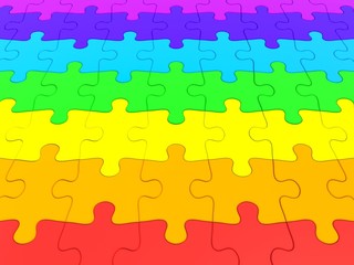 Obraz premium 3D rendered Jigsaw Puzzle concept, depicting teamwork and connection