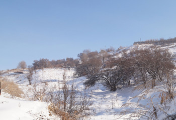 Winter landscape.  The mountains.