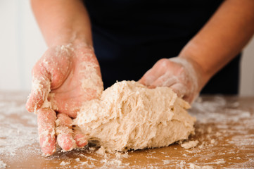Chef preparing dough - cooking process