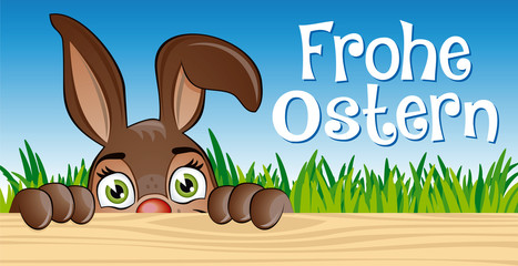 Flyer als Karte zu Ostern mit Osterhase - Vektor Vector EPS