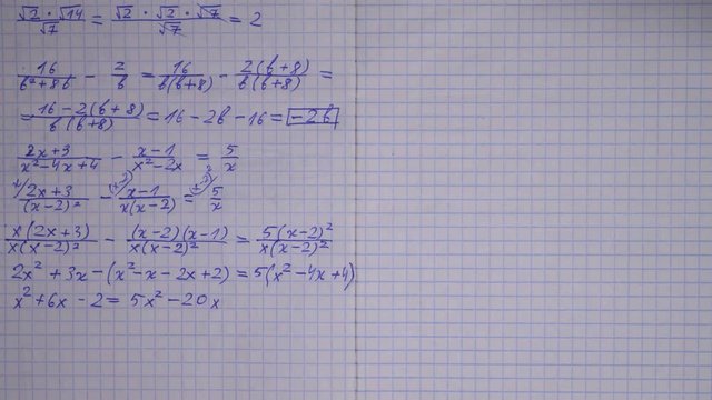 4K stop-motion of writing maths in a notebook.