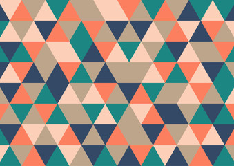 Vintage Triangle Pattern, orange green color