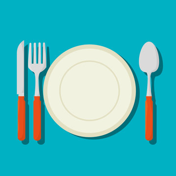 dish with cutlery isolated icon vector illustration design