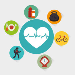 set fitness equipment icon vector illustration design