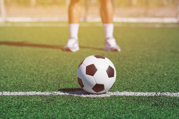 Soccer field sunset.