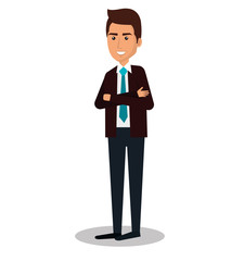 businessman character avatar icon vector illustration design