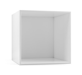 White empty clean shelf box