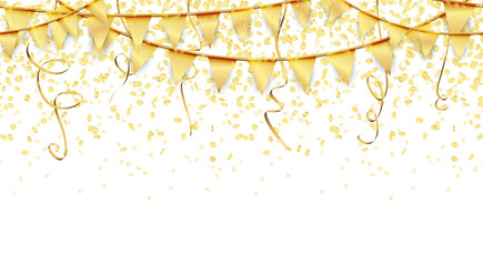 seamless garlands, confetti and streamers background