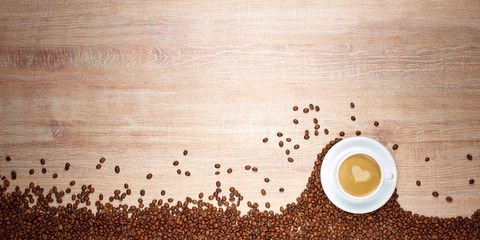 Coffee background with beans