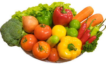 Fototapeta na wymiar Vegetable in Basket on white background.