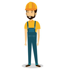 male builder avatar character vector illustration design
