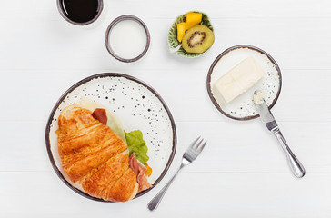 Attractive delicious morning meal served neatly