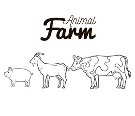 animals farm group icon vector illustration design