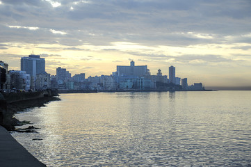 Spectacular sunset in Havana, Cuba