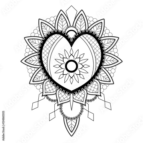 Download "Vector Mandala Heart" Stock image and royalty-free vector ...