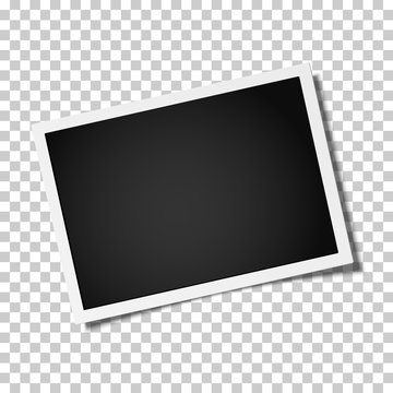 Retro realistic photo frame placed horizontally slightly tilted