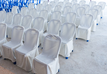 Empty wedding chairs elegantly