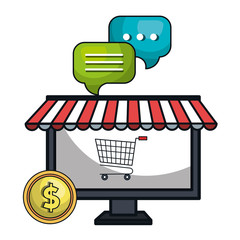 digital marketing e-commerce icon vector illustration design