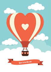 Obraz premium Heart shaped hot air balloon