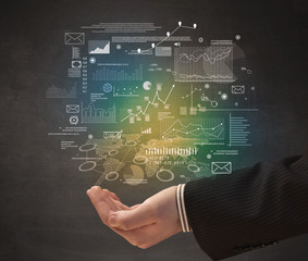 Hand holding business plan