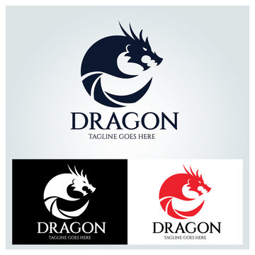 Dragon logo design template, Dragon photography logo design concept, Vector illustration