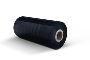 Black stretch film at white background