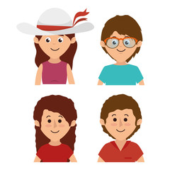 cute family members group vector illustration design