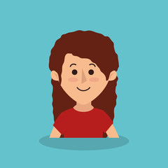 cute little girl drawing vector illustration design