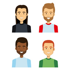 Fototapeta premium young people group avatars characters vector illustration design