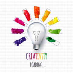 Idea. Design of progress bar, loading creativity © W.O.W