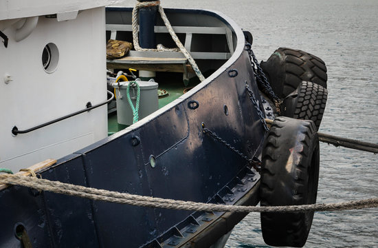 Detailansicht eines Schleppers, Schubboot