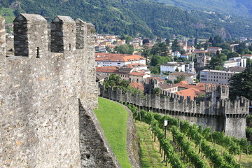 View from the Castle in Bellinzona, Tessin, Switzerland