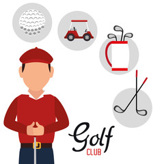 golf club golfer avatar vector illustration design