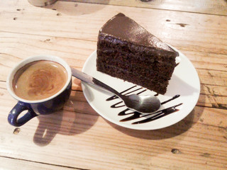 Espresso Coffee and cake chocolate